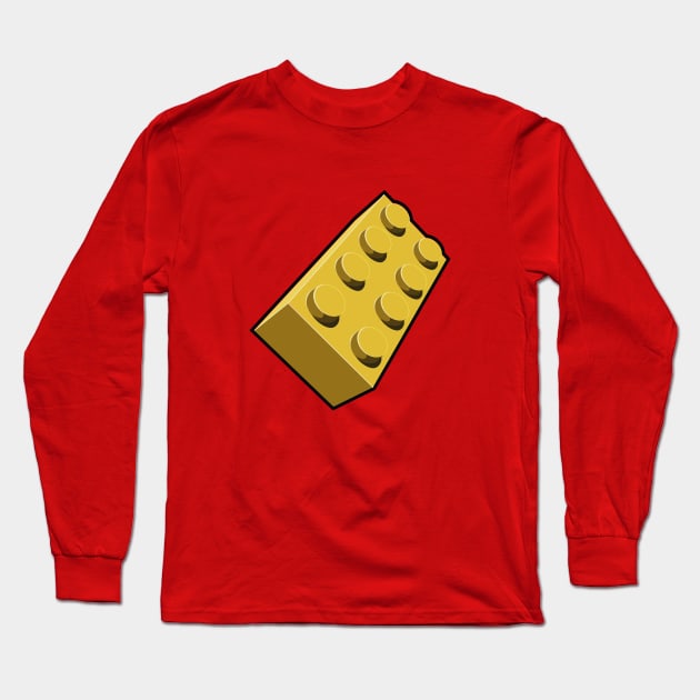 Lego Brick - Yellow Long Sleeve T-Shirt by Hell Creek Studios